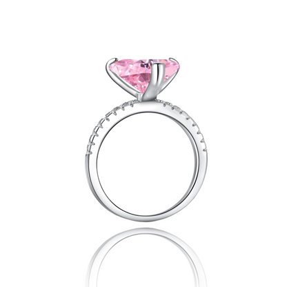 Aurélia 925 Sterling Silver Pink Heart Ring