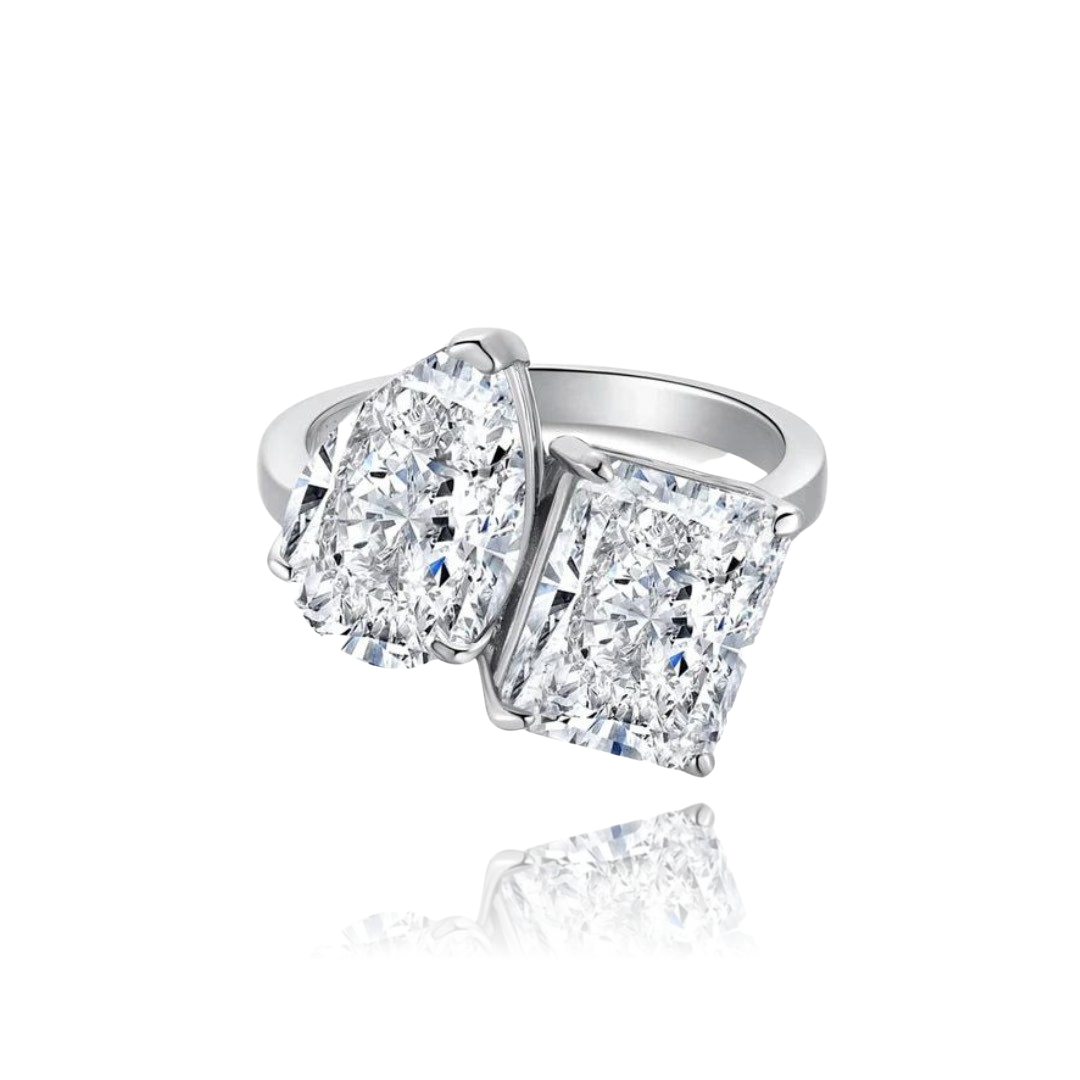 Celestíal Crushed Ice Two Stone Ring