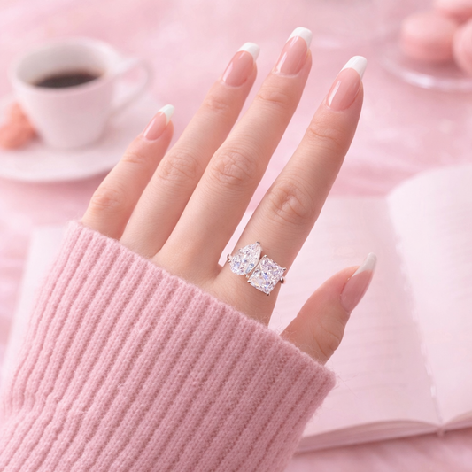 Celestíal Crushed Ice Two Stone Ring